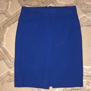 SOLD J. CREW Size 2 Cobalt Blue Wool Pencil Skirt